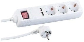 Πολύπριζο 3 θέσεων με διακόπτη και 2 θύρες USB Σούκο ST GB03SU 5m