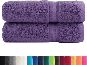 vidaXL Πετσέτες Μπάνιου Premium SOLUND 2 τεμ. Μωβ 100x150 εκ. 600 γρ./μ²