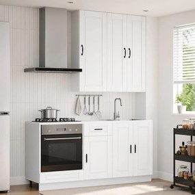 vidaXL Μονάδα κουζίνας PORTO 5 pcs Λευκό Επεξεργασμένο Ξύλο