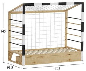 ΚΡΕΒΑΤΙ ΠΑΙΔΙΚΟ τ.MONTESSORI ΜΕ ΣΥΡΤΑΡΙ GOALIE HM700 ΞΥΛΟ ΠΕΥΚΟΥ ΦΥΣΙΚΟ-ΛΕΥΚΟ-ΜΑΥΡΟ- 190x90εκ