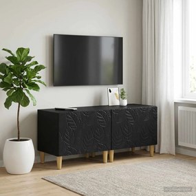 vidaXL Ντουλάπι TV Μαύρο Επεξεργασμένο Ξύλο
