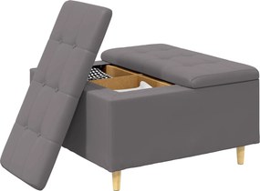 vidaXL Οθωμανικό αποθήκευσης Γκρι 80 x 80 x 45 cm Τεχνητό δέρμα