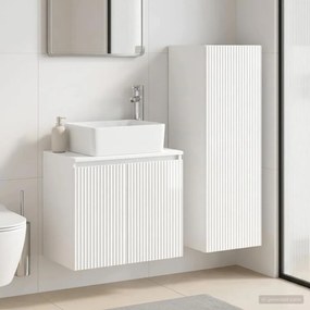 vidaXL Σετ Ντουλαπιών Μπάνιου 2 τμχ. Γυαλιστερό Λευκό