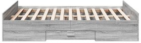 vidaXL Πλαίσιο Κρεβατιού με συρτάρια Γκρι sonoma 120x200εκ. Επεξ. Ξύλο