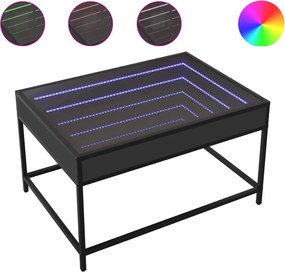 vidaXL Τραπεζάκι Σαλονιού Infinity LED Μαύρο 70x50x41 εκ.