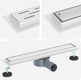 vidaXL Σιφόνι ντους 2-σε-1 με 360° σιφόνι Ασημί 54 x 11 x 9,5 εκ