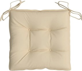 vidaXL Μαξιλάρια Καρέκλας 4 τεμ. Μπεζ 40 x 40 x 7 εκ. Υφασμάτινα