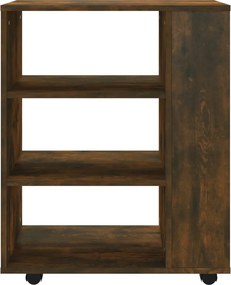 vidaXL Ντουλάπι Με Ροδάκια Καπνιστή Δρυς 60 x 35 x 75 εκ. Επεξ. Ξύλο