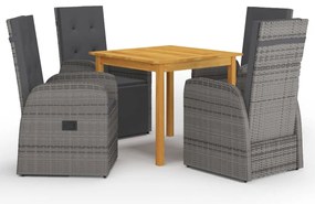 vidaXL Σετ Τραπεζαρίας Κήπου 5 Τεμαχίων Γκρι