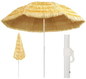 vidaXL Ομπρέλα Θαλάσσης Hawaii Φυσικό Χρώμα 300 εκ.