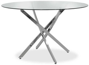 Dining table Steve round with transparent glass D120x74,5cm 120x120x74.5 εκ.