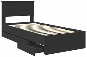 vidaXL Σκελετός Κρεβατιού Μαύρο 90 x 200 cm Μηχανήματος Ξύλο