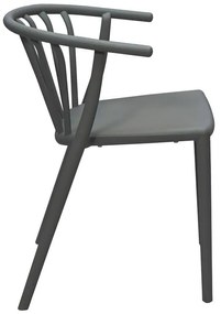 Καρέκλα - Πολυθρόνα Zelma pp σε ανθρακί απόχρωση 55x53x73 εκ. 55x53x73 εκ.