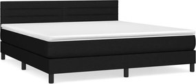 vidaXL Κρεβάτι Boxspring με Στρώμα Μαύρο 160x200 εκ. Υφασμάτινο