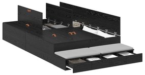 vidaXL Κρεβάτι αποθήκευσης  Μαύρη Δρυς 120x190 εκ