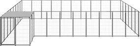 vidaXL Σπιτάκι Σκύλου Μαύρο 19,36 μ² Ατσάλινο