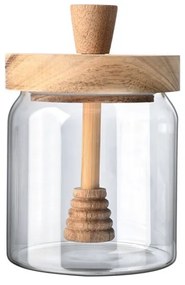ESTIA ΔΟΧΕΙΟ ΜΕΛΙΟΥ ALLURE ΓΥΑΛΙΝΟ 450ml 9x9x13.5cm ΜΕ ΚΟΥΤΑΛΙ ΜΕΛΙΟΥ