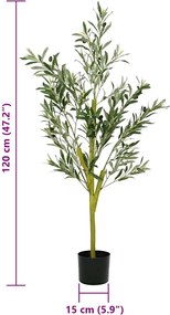 vidaXL Δέντρο Ελιάς Τεχνητό 450 Κλαδιά Πράσινο 120 εκ.