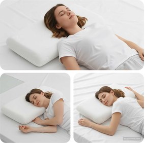vidaXL Μαξιλάρι Ύπνου 74 x 39 x 13 εκ. Μεσαίο Αφρός Μνήμης Λευκό