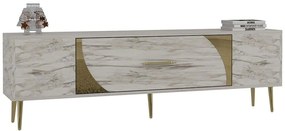 Έπιπλο Τηλεόρασης Dekop 475OLV3023 150x29,6x48,2cm Marble Effect White-Gold