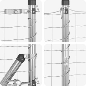 vidaXL Τεντώτο με στήριγμα Ασημί 1,2 x 10 m Ατσάλι