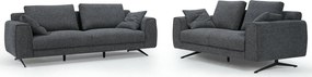 Detroit 2-Seater Sofa Dark Grey