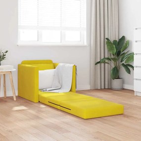 vidaXL Καναπές Κρεβάτι 2 σε 1  Σκούρο Κίτρινο 74x77x81 εκ. Βελούδο