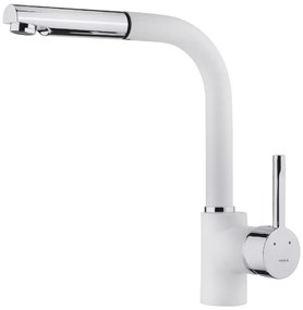 Μπαταρία Νεροχύτη Inox TEKA Περιστρεφόμενη με Pull-Out Ντους ARK 938 3/8”-1/2”Maestro Λευκό 23938120W