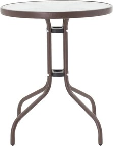 Τραπέζι Watson pakoworld μέταλλο καφέ-γυαλί Φ60x70εκ