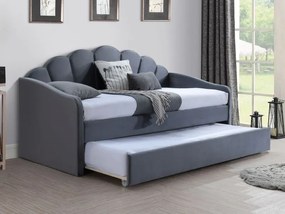 Επενδυμένο καναπές μονό κρεβάτι Bella 90x200 με Βελούδο σε χρώμα Γκρι  DIOMMI BELLAV90SZ