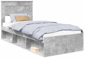 vidaXL Σκελετός Κρεβατιού Σκυρόδεμα 90 x 200 cm Στερεά ξυλεία πεύκου