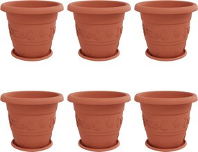 vidaXL Γλάστρες φυτών 6 pcs Κεραμιδί Ø 39 x 32 εκ Πλαστικό