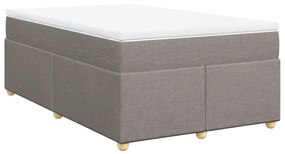 Κρεβάτι Boxspring με Στρώμα Taupe 120x190 εκ. Υφασμάτινο - Μπεζ-Γκρι