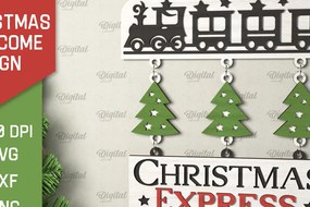 Σετ των 2 Intra απο ξύλο plywood 3mm-4mm πάχος - Σχέδιο κοπής με λέιζερ χριστουγεννιάτικο σημάδι καλωσορίσματος Δίασταση 15x15 cm INTRAFABR-106607873