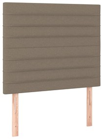 vidaXL Κρεβάτι Boxspring με Στρώμα &amp; LED Taupe 120x200 εκ. Υφασμάτινο
