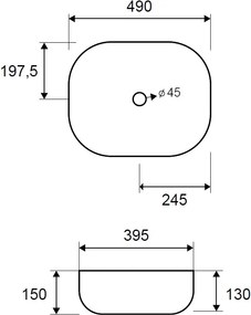 Karag LT 2143-MBG 49x39 Verde Matt - Επιτραπέζιος νιπτήρας