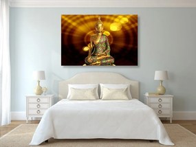 Εικόνα του αγάλματος του Βούδα με αφηρημένο φόντο - 120x80