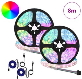 vidaXL Λωρίδα LED 2 pcs Μαύρο και Διαφανές 4000 χιλ