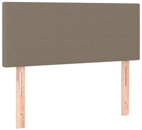 vidaXL Κρεβάτι Boxspring με Στρώμα &amp; LED Taupe 90x200 εκ. Υφασμάτινο