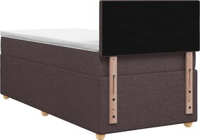 vidaXL Κρεβάτι box spring με στρώμα Σκούρο Καφέ 90 x 190 cm Ύφασμα