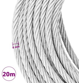 vidaXL Συρματόσχοινο 20 μ. 800 κ.