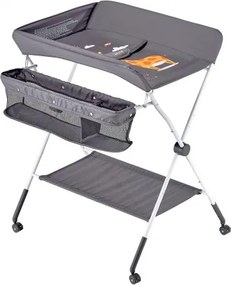VEVOR Foldable Baby Changing Diaper Station with Side Basket &amp; Wheels Dark Gray