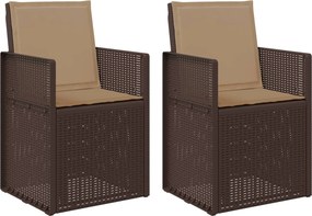 vidaXL Καρέκλες Εστιατορίου Κήπου 2 pcs Καφέ και Taupe PP