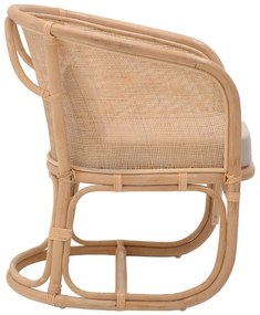 Καρέκλα - Πολυθρόνα Querke rattan pe σε Φυσικό με μπεζ μαξιλάρι 57x64x76 εκ. 57x64x76 εκ.