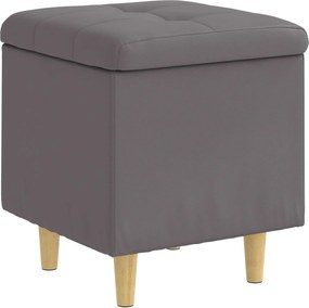 vidaXL Οθωμανικό αποθήκευσης Γκρι 40 x 40 x 45 cm Τεχνητό δέρμα