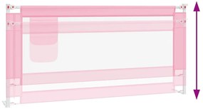 vidaXL Μπάρα Κρεβατιού Προστατευτική Ροζ 190 x 25 εκ. Υφασμάτινη
