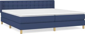 vidaXL Κρεβάτι Boxspring με Στρώμα Μπλε 160x200 εκ. Υφασμάτινο