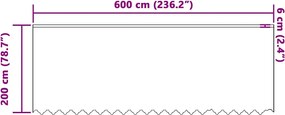 vidaXL Κουρτίνα Δαντέλας με κουρτίνες Λευκό 200 x 600 cm Πολυεστέρας
