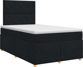 vidaXL Κρεβάτι box spring με στρώμα Μαύρο 120 x 200 cm Ύφασμα