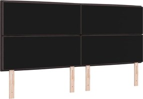 vidaXL Κεφαλάρι με κεφαλάρι Σκούρο Καφέ 200 cm Τεχνητό Δέρμα